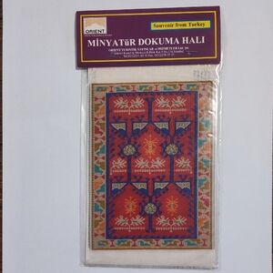 Orient Turkish Miniature Woven Rug Souvenir NWT Doll House